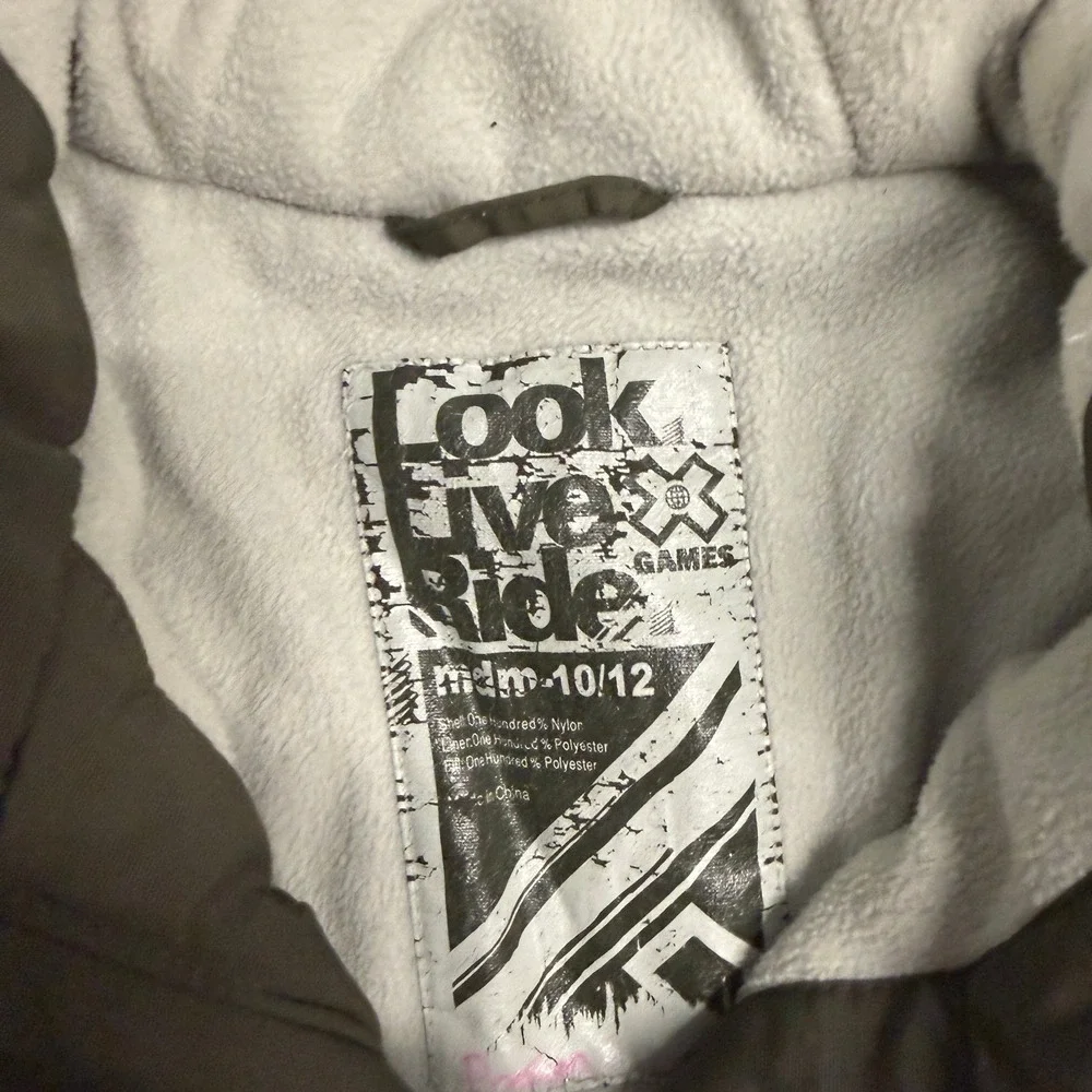 Look Live Ride X Games‎ Kids Hooded Winter Jacket Olive Green Size 10/12 M